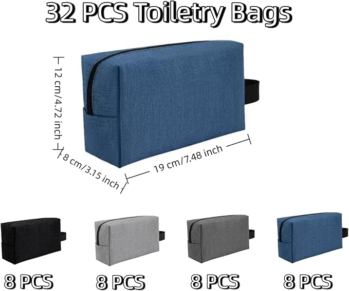 32 Pcs Travel Toiletry Bag for Men Women Bulk Large Water Resistant Shaving Bag Hanging Cosmetic Bag Makeup Travel Pouch Foldable Toiletry Organizer Gifts for Graduation Father's Day(32, Mixed Color) - Image 2