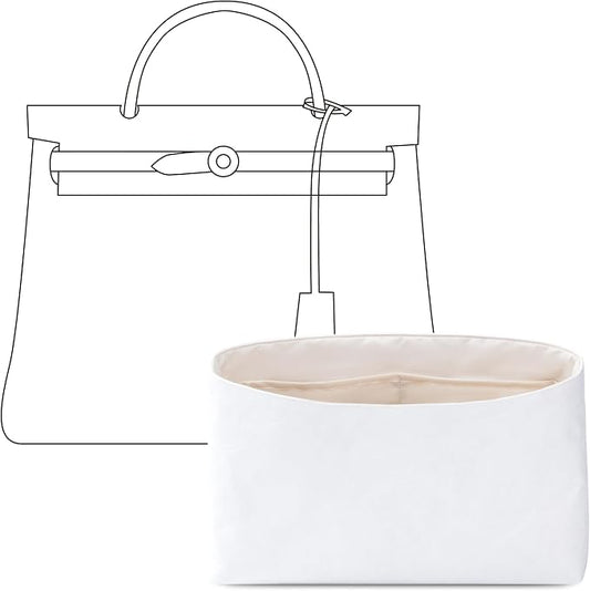Bag Organizer Insert for HERMES Herbag 31 Handbag,Custom Fit Inside Premium Craie Lightweight WaterResistant Purse Insert with Cup Holder Accessories by FANJIProject