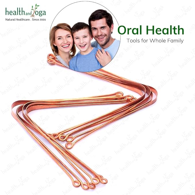 HealthAndYoga™ qSwipe Lite Copper Tongue Cleaners (Pack of 12) – Prevents Bad breath, Improves taste- Flexible, Curved ends provide good grip – Complete Oral Care/Hygiene for Travel/Office/Home