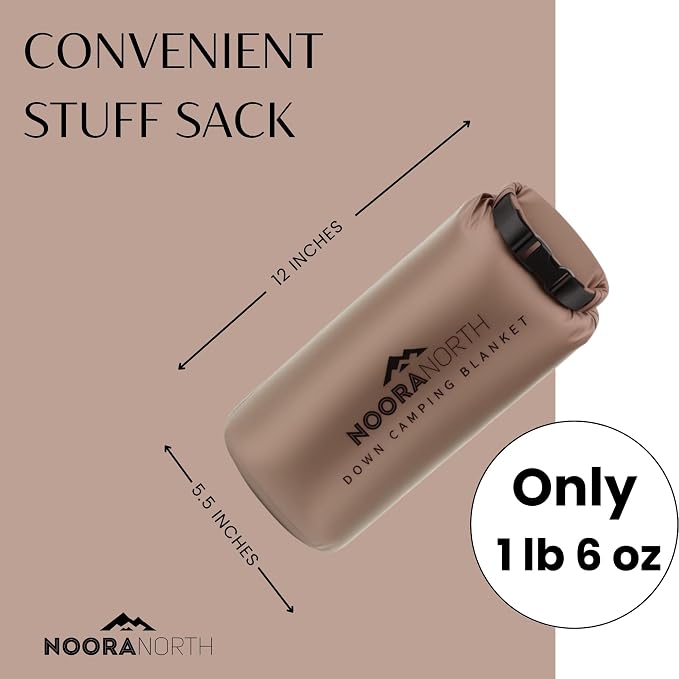 Down Camping Blanket with Footbox – Lightweight, Packable, Water Resistant Backpacking Quilt & Warm Puffy Compact Outdoor Throw – 52x77 with Stuff Sack for Stadium, Hiking & Travel - Image 6