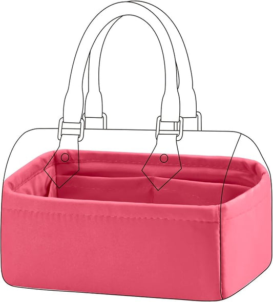 DGAZ Silk Purse Organizer Insert Fits LV Speedy 16/20/25/30/35/40/45 bags，Silky Smooth Bag Organizer，Luxury Handbag & Tote Shaper(Rose lipstick,New nano 16) by DGAZ