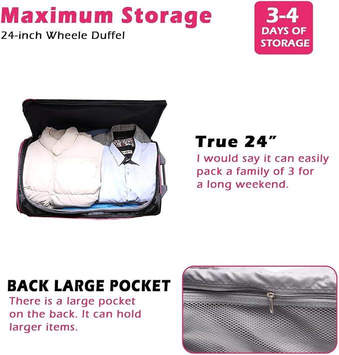 Dance Bag With Garment Rack,23inch Dance Competition Garment Bags with Clothes rack,Suitcase,Rolling duffle For Travel, Wheeled Drop-Bottom Upright Luggage Closet Suitcase (Grey - Image 6