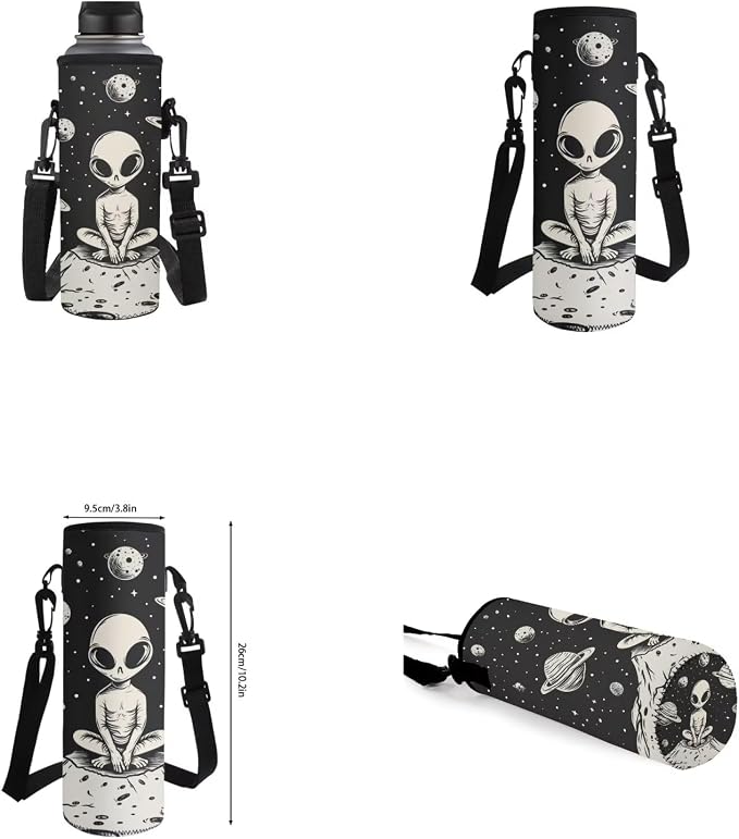 Space Alien Backpack Set with Lunch Box, Water Bottle Pouch, and Pencil Case for Boys & Girls, 17" Large School Bag - Image 6