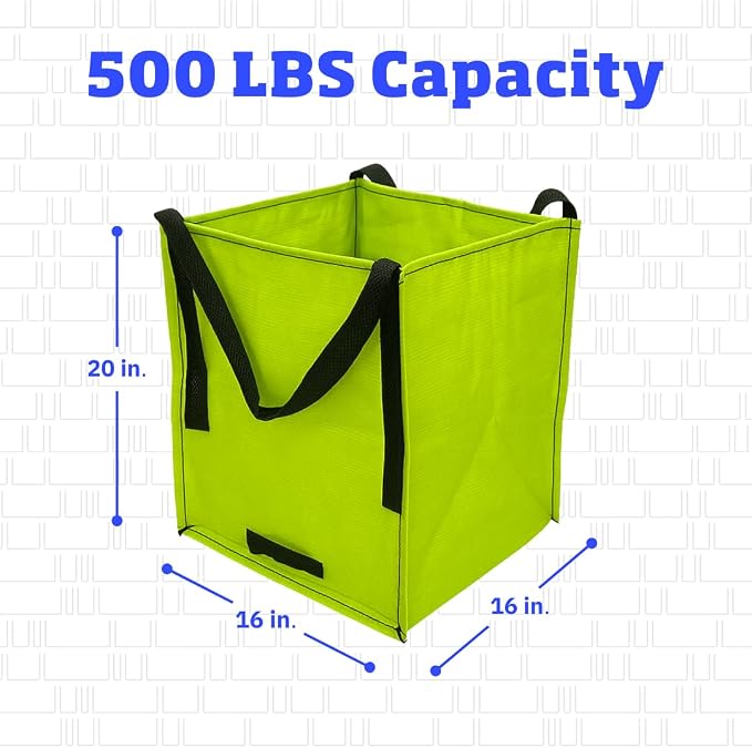 DURASACK Heavy Duty Storage Tote Bag 22-Gallon, Lime Green | Rugged Woven Polypropylene Moving Bag, Reusable Self-Standing Design, Holds up to 500 Pounds - Image 2
