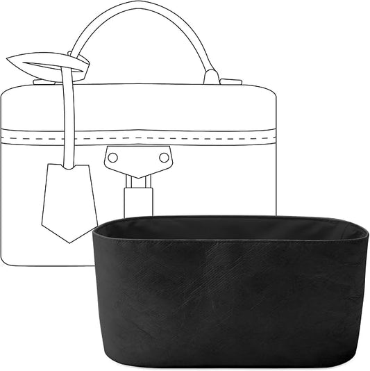 Handbag Organizer Compatible with LV Vanity Chain Pouch | Handcrafted DuPont™ Tyvek®,Matte Black,Precision 1:1 Custom Fit, Keeps Work,Travel Organized,Purse Organizer Insert (Zipper) by FANJIProject