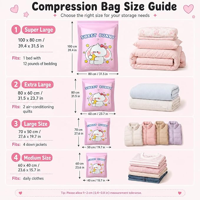 Vacuum Storage Bags with Pump, Thick Space Saver for Blanket & Comforters (Extra Large 1pc + Vacuum Hand Pump) - Image 4