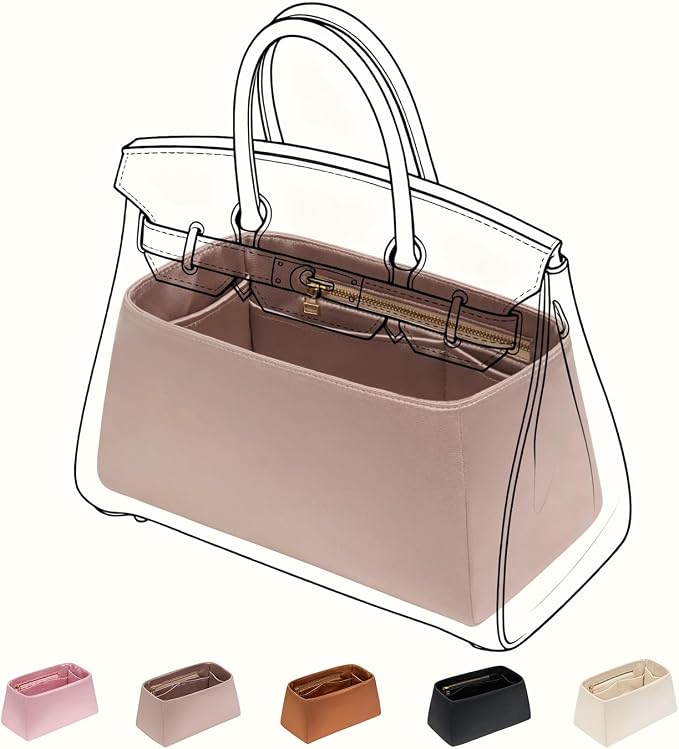 ZTUJO Silky Purse Organizer For Birkin, Luxury Purse Organizer Insert (Etoupe Grey, BK30) by ZTUJO