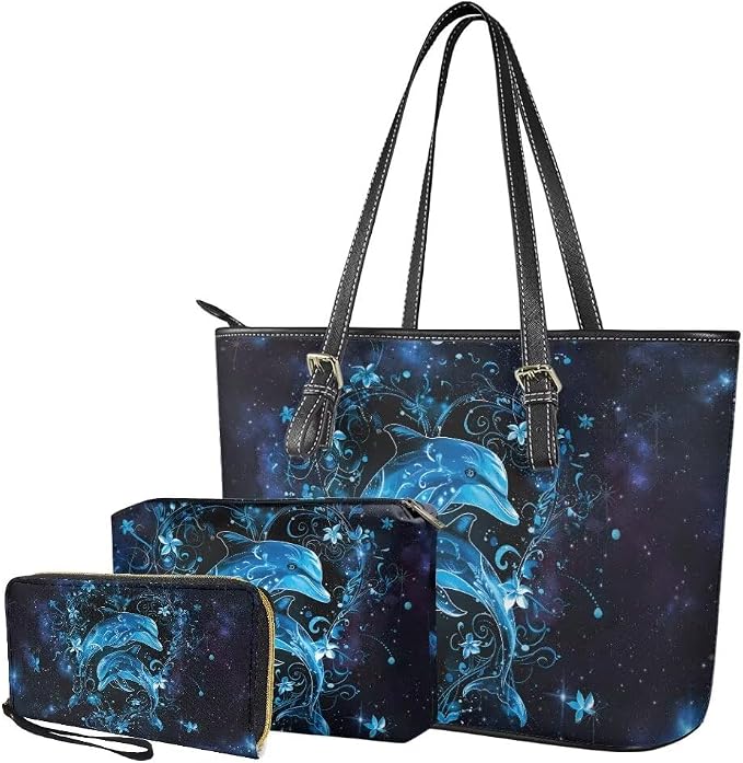 Women Purse Handbags Wallet Sets Leather Shoulder Tote Bag for Women,Top Handle Purse with Wrist Wallet Bag - Image 5