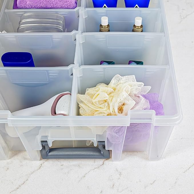 Best Kept Super Satchel Double Deep Compartment Box - Art Storage with 8 Removable Compartments | Smart Closure for Craft Supplies, Home & Office Improvement - Image 2