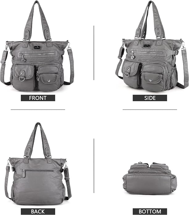Angelkiss Purses Handbags for Women PU Tote Satchel Bags for Women Pockets Shoulder Bags… | PU - Image 5