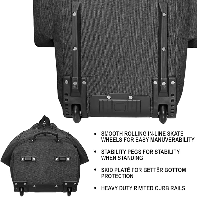 CaddyDaddy Constrictor Soft-Sided Golf Travel Bag Cover with Thick Dense Foam Padded Top 1 Year Full Travel Bag Replacement Coverage | Wheels & Lockable Zippers Case for Transporting Clubs on Airlines - Image 6