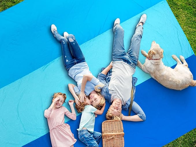 WIWIGO Beach Blanket Waterproof Sandproof Beach Mat 79" X 83"/10'x9'for 2-8 Adults Quick Drying Outdoor Picnic Mat Beach Accessories for Travel, Camping, Hiking - Image 6