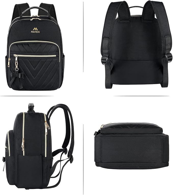 MATEIN Mini Backpack for Women, Waterproof Stylish Daypack Purse Shoulder Bag, Lightweight Small Casual Daily Travel Backpack Mochilas Para Mujer, Lady Girls Gifts for Work School, 2pcs Sets, Black - Image 9