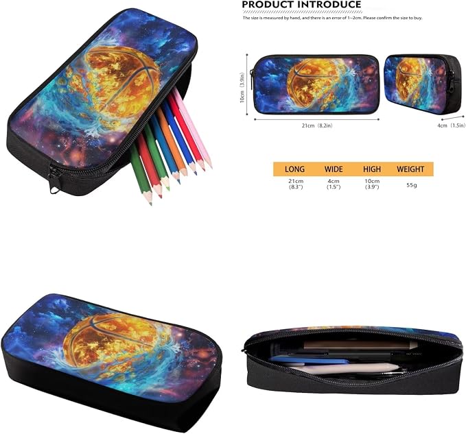 Galaxy Basketball Backpack for Boys Kids Backpack with Lunch Box Water Bottle Carrier with Strap and Pencil Case 4PCS Set Bookbag with Compartments for School Teens Sturdy School Bag for Girls - Image 6