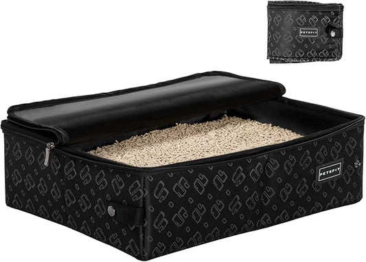 PETSFIT Portable Litter Box - Leak-Proof, Travel Litter Box with Lid, Collapsible Litter Boxes Perfect for Hotel/Lawn/Car Travel by Petsfit