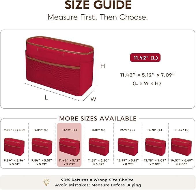 GIVLEFLY Purse Organizer Insert for Tote Bag, 11.42 Inch Satin Bag Organizer with Zipper Pocket, Multi Pocket Handbag Organizer - Image 4