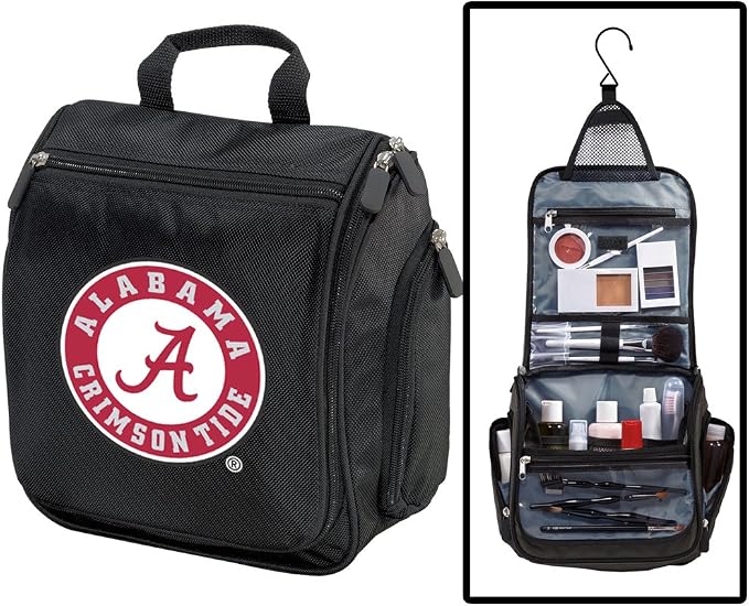 Broad Bay Alabama Toiletry Bags Or Hanging University of Alabama Shaving Kit for Men (Black - Round Logo) by BroadBayPersonalizedGifts