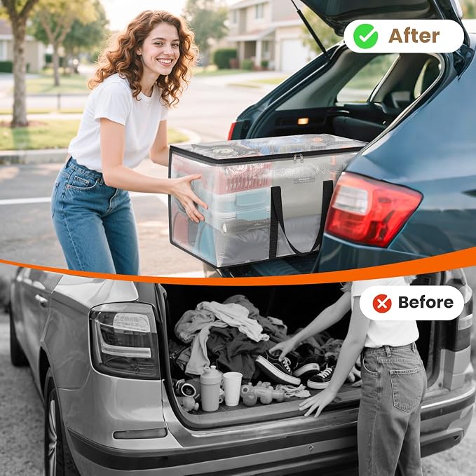 Fab totes Moving Bags Extra Heavy Duty Oversized Clear Storage Bags with Reinforced Handle and Double Zippers,Moving Supplies Totes for Storage Packing Dorm Room Essentials Alternative to Moving Boxes - Image 6
