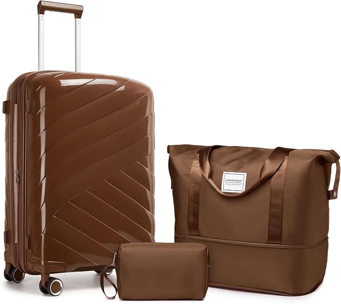 Carry On Luggage 22x14x9 Airline Approved, 20 Inch Expandable Hardshell Luggage Carry-on Suitcases with Spinner Wheels, Carry On Suitcase Set for Women (MOCHA) by TRIPLAYER