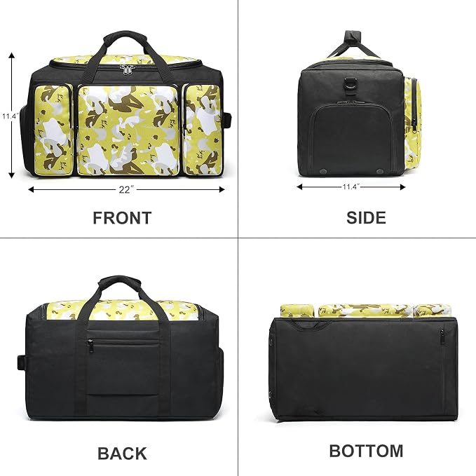 4-Way Gym Bags for Men Gym Duffle Bag Sports Duffle Bag Backpack with Shoe Compartment & Wet Pocket - Image 7