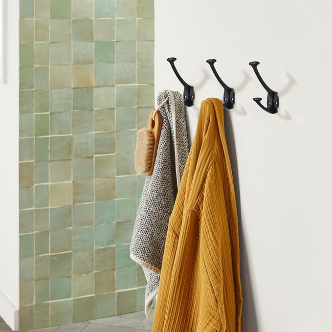 2 Pack Oil Rubbed Bronze Hooks Decorative Heavy Duty Solid Large Coat Hooks for Towel Hanging Coats Robe Wall Mounted Towel Bags Door Back Bathroom Wall Hook. - Image 3