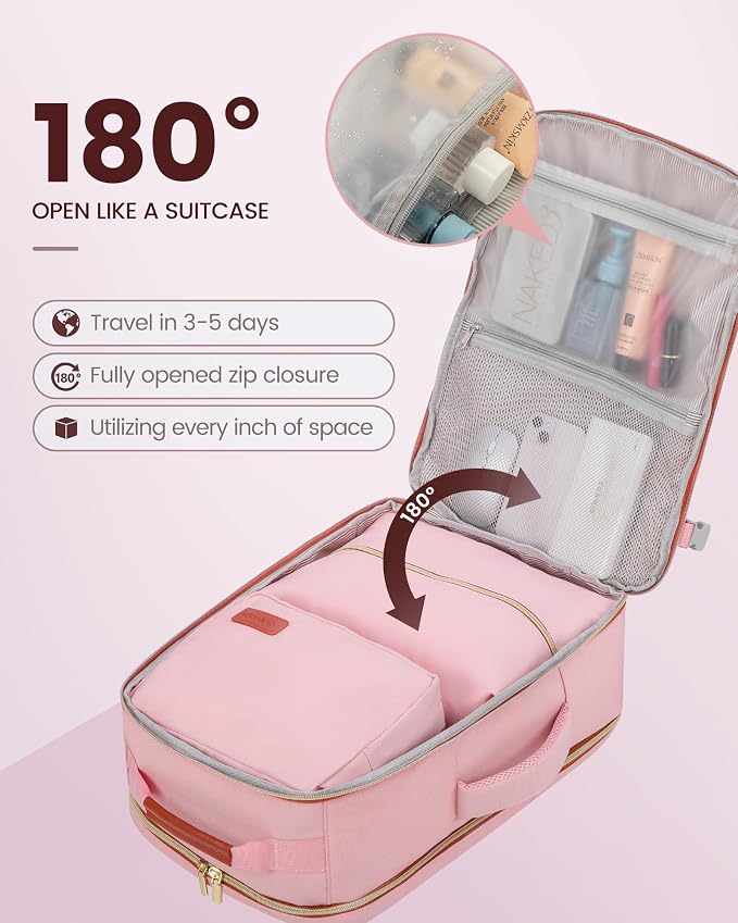 LOVEVOOK 40L Travel Backpack Flight Approved Carry on Backpack,3 Packing Cubes,Waterproof Personal Item Travel Bag,TSA Carry on Luggage Suitcase Travel Essentials,Gifts for Women & Men,fits 17" Laptop - Image 2