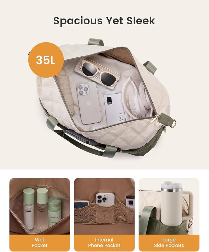 LOVEVOOK Weekender Bags for Women with Shoe Compartment, Lightweight Travel Duffle Bag with Wet Pocket, Hospital Overnight Bags for Women Labor Delivery, Personal Item Carry On Bag for Gym, Sport - Image 3