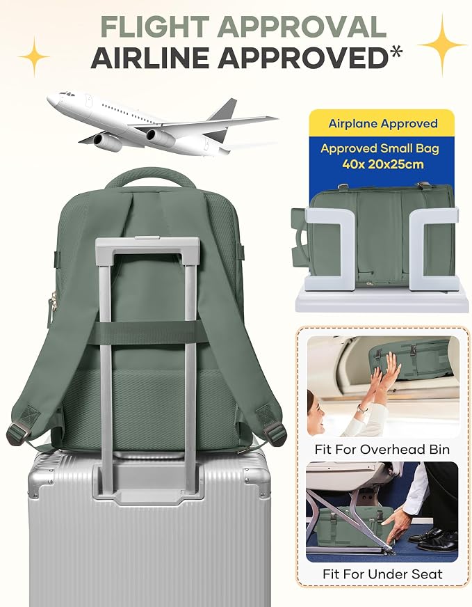 coofay Large Travel Backpack For Women Men Airline Approved Carry On Backpack Flight Approved Waterproof Sports Luggage Backpack Casual Daypack Small Hiking Backpack - Image 8