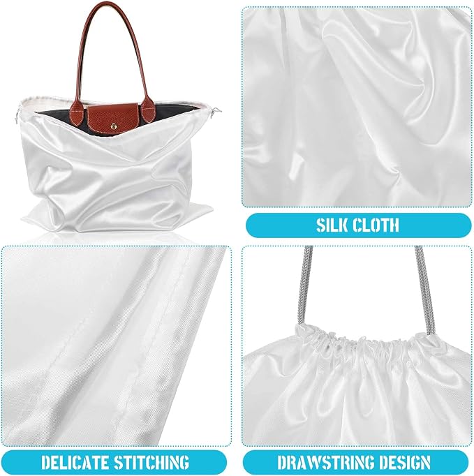 30 Pcs Silky Dust Cover Bags Satin Drawstring Bag Dustproof Travel Storage Pouch Handbags Storage Bags for Handbags Purse Shoes Boots - Image 4