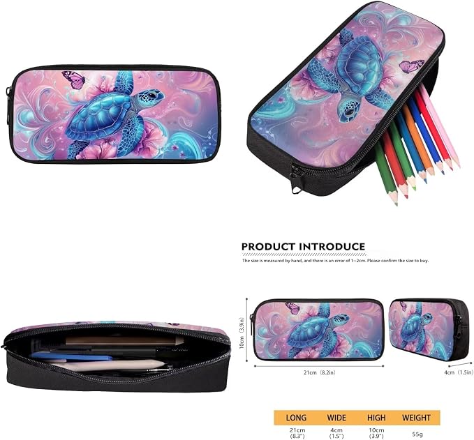 Teen Girls Backpack Sea Turtle Bookbag and Lunch Box Set for Girls, Butterfly Floral Cute Backpack for Middle School Girl Back to School Gift Supplies 17 inch Bookbag Set of 4 - Image 7