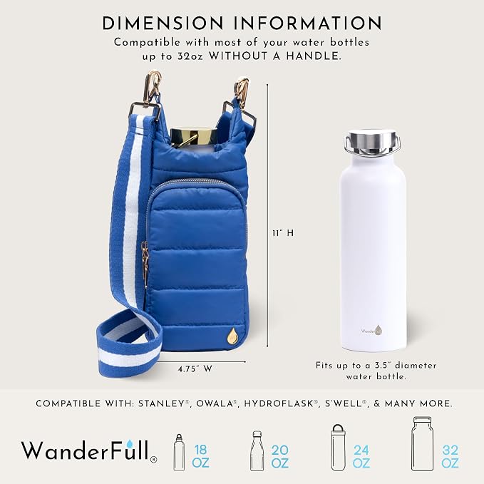 WanderFull Original HydroBag Crossbody Water Bottle Holder with Phone Pocket, Fits Water Bottles up to 32 oz - Image 6