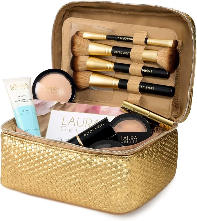 LAURA GELLER NEW YORK Train Case Makeup Organizer – Structured Cosmetic Bag with Brush Holders, Compartments & Travel-Friendly Storage - Image 4