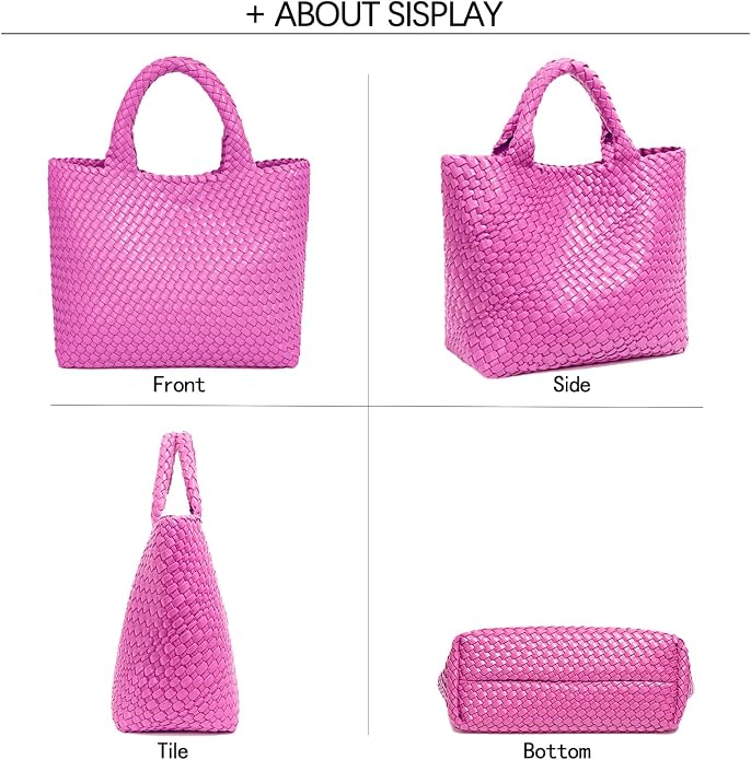 JINMANXUE Fashion Woven Bag Shopper Bag Travel Handbags and Purses Women Tote Bag Large Capacity Shoulder Bags - Image 7