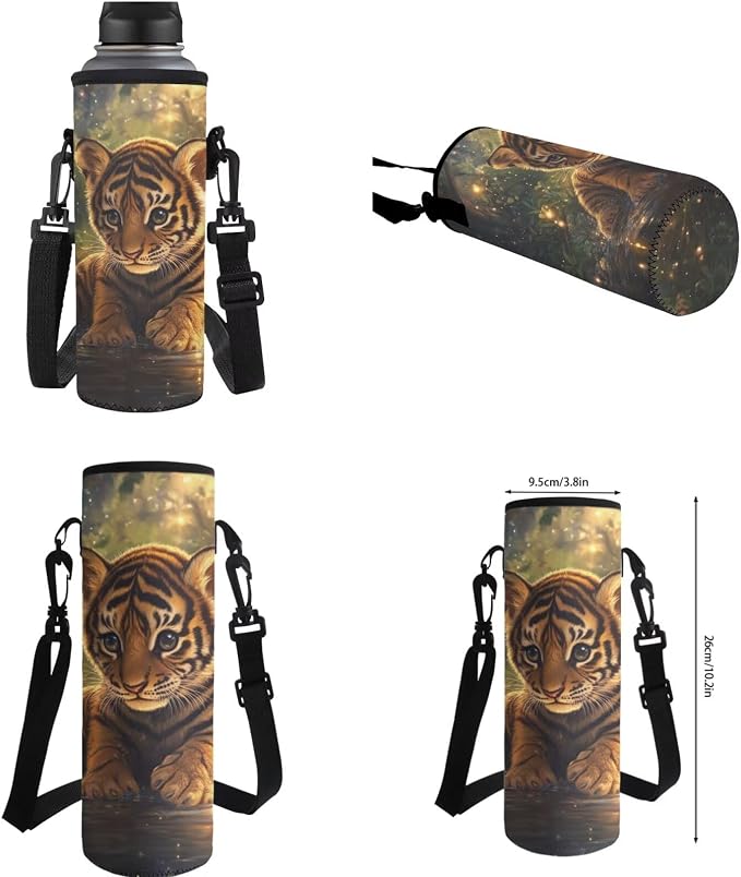 Cute Tiger Backpack for Kids Boys Backpack with Lunch Box Water Bottle Pouch and Big Pencil Case Pouch 4PCS Set Bookbag with Compartments 17 inch Study School Bag Kids Back to School Gifts - Image 6