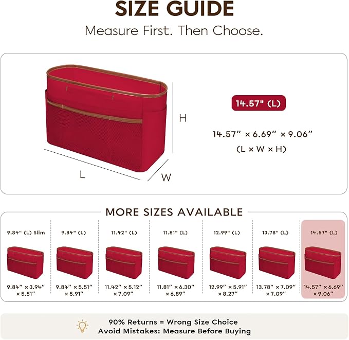 GIVLEFLY Purse Organizer Insert for Tote Bag, 14.5 Inch Satin Bag Organizer, Multi Pocket Handbag Organizer for Everyday Totes - Image 4