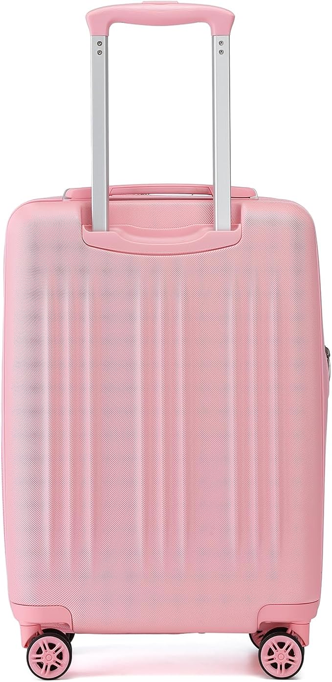 Kono Small 20 Inch Expandable Carry On Luggage with Quiet Spinner Wheels & TSA Lock, Scratch and Drop Resistant PC+ABS Hardside 22x14x9 Airline Approved Suitcase, Pink - Image 9