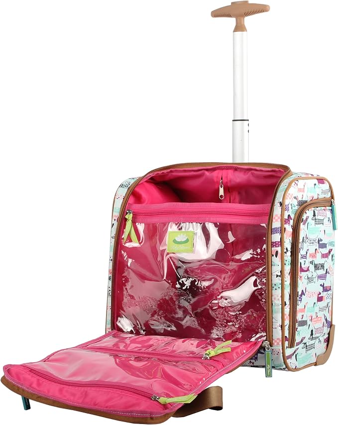 Lily Bloom Designer 15 Inch Carry On - Weekender Overnight Business Travel Luggage - Lightweight 2- Roller Wheels Suitcase - Under Seat Rolling Bag for Women (Totally Paw Some, One Size) - Image 5