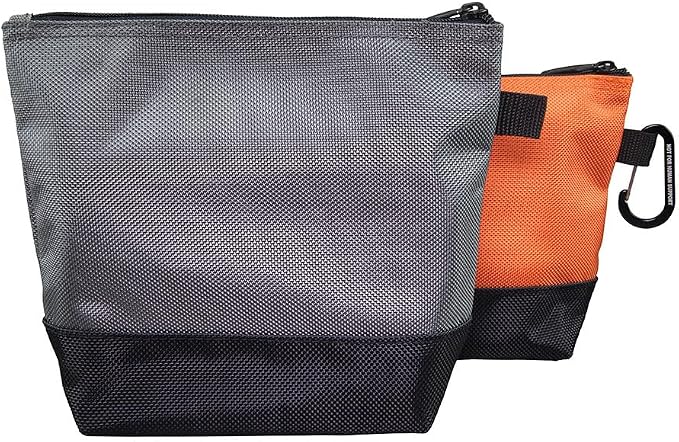 Klein Tools 55470 Utility Bag, Stand-Up Zipper Tool Bags, Tough 1680d Ballistic Weave, Reinforced Bottoms, Orange/Black, Gray/Black, 2-Pack - Image 5