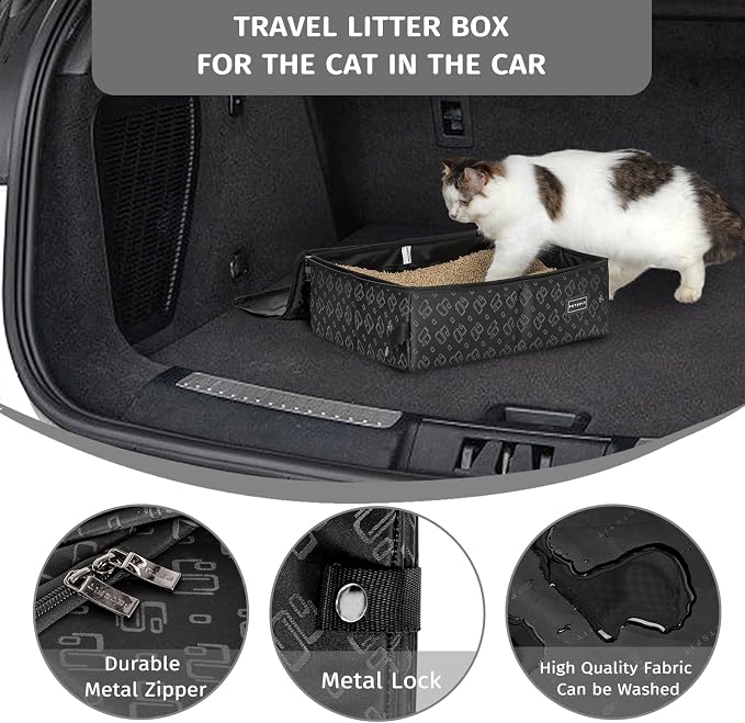 PETSFIT Portable Litter Box - Leak-Proof, Travel Litter Box with Lid, Collapsible Litter Boxes Perfect for Hotel/Lawn/Car Travel - Image 5