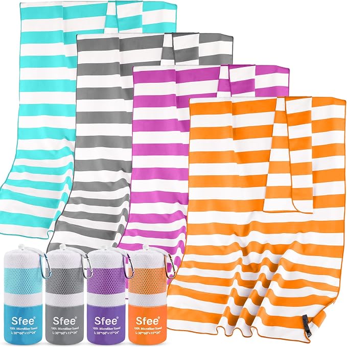Sfee 2 in 1 Microfiber Oversized Beach Towel, Quick Dry Towel Travel Towel Camping Towel Super Absorbent Compact Lightweight Sports Gym Towels for Beach,Gym, Hiking, Pool, Backpacking, Bath, Yoga by Sfee