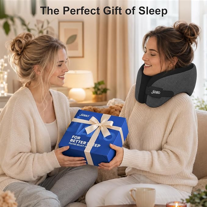 Ergonomic Travel Pillow,100% Memory Foam Travel Neck Pillow for Airplanes | 360 Neck & Chin Support Airplane Pillow For Long Flights,Airplane Travel Essentials With 3d Eye Mask, Earplugs,Carry Case - Image 9