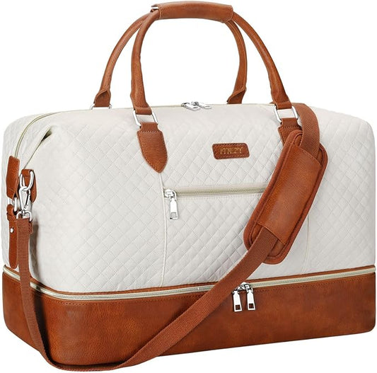 ITIEZY Weekender Overnight Bag for Women - Large Travel Duffel Bag with Shoe Compartment, Gym Duffel Bag Hospital Bag Carry On Tote Bags for Airplanes with Crossbody Bag Toiletry Bag 3Pcs Set by ITIEZY