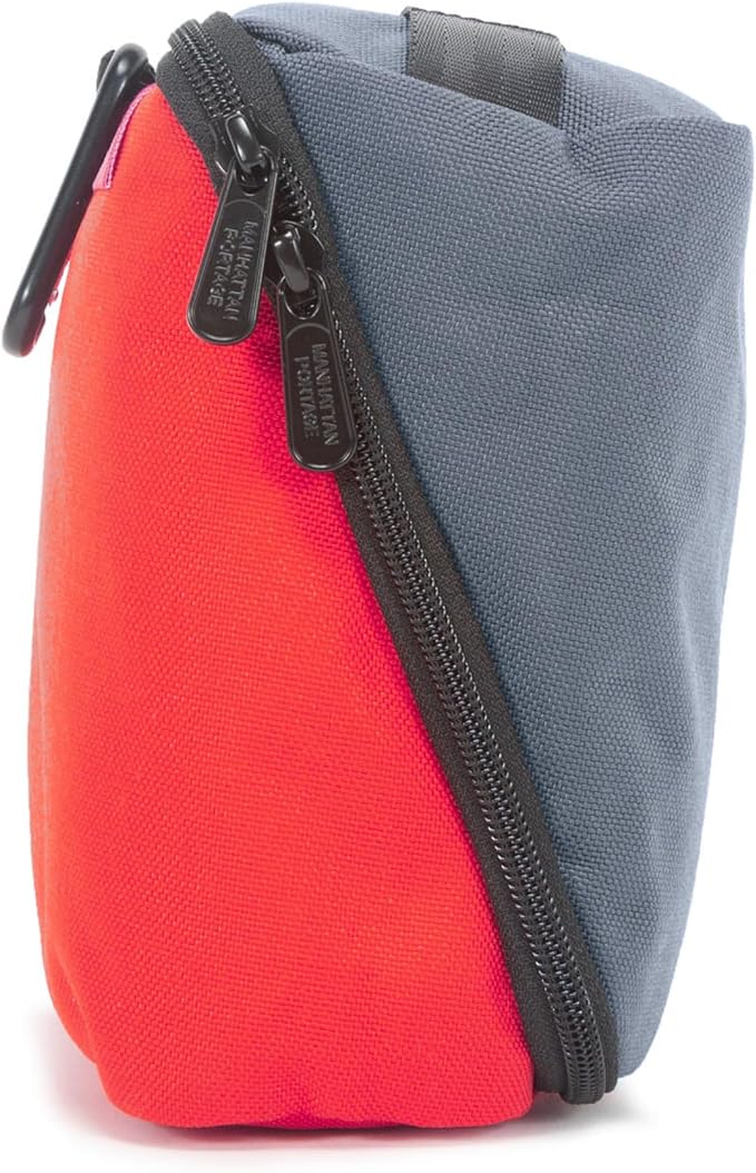 Manhattan Portage Newtown Toiletry Case Water Resistant Made with1000D Cordura For Everyday Use (Red/Grey) - Image 4