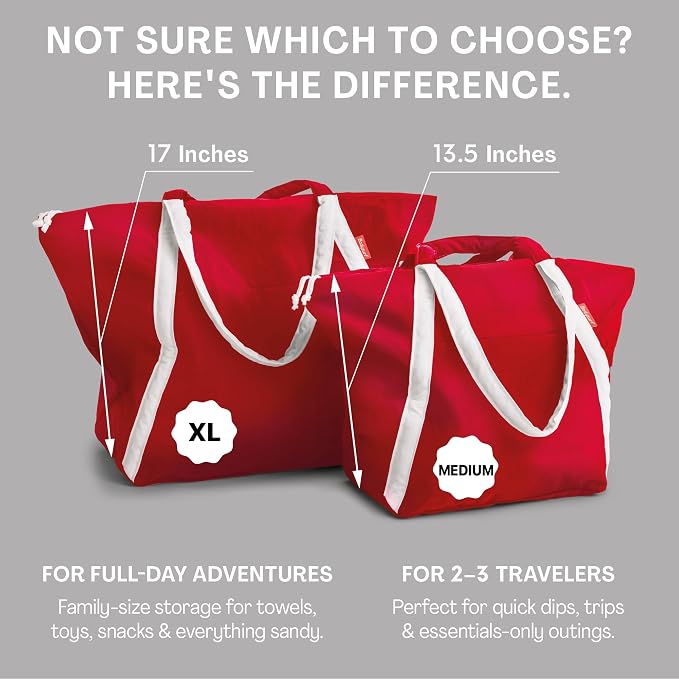 Bodysurf Beach Bag Waterproof Sandproof, Foldable Packable Travel Zip Tote - Image 6