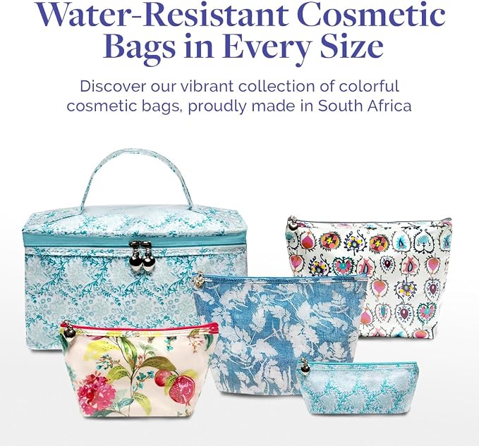 Jacaranda Living Large Cosmetic Bag – Water-Resistant Makeup & Toiletry Bag with PVC-Lined Interior, Travel Beauty Organizer, Strawberry Vine - Image 7