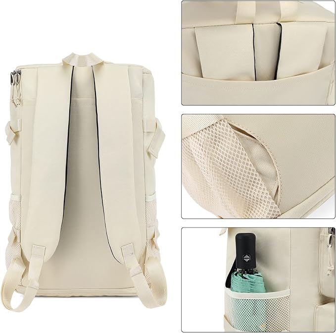 Kalesi Gym Duffle Bag Backpack 4-Way Waterproof with Shoes Compartment for travel Sport Hiking laptop (Sea salt white) - Image 3