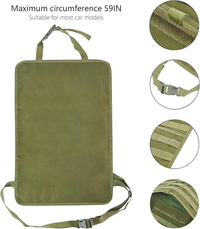BXBXHD 6 Pack Tactical Truck Organizer Back Seat Storage Car Seat Storage Bag Molle Panels for vehicles, Car and SUV with Lots of Handy Compartments (Army green) - Image 6