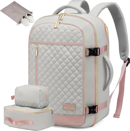 LOVEVOOK Travel Backpack for Women, Carry on Backpack for Airplanes,TSA Personal Item Travel Bag fits 15.6" Laptop,Travel Essentials Carry On Bag Flight Approved with 3 Packing Cubes by LOVEVOOK