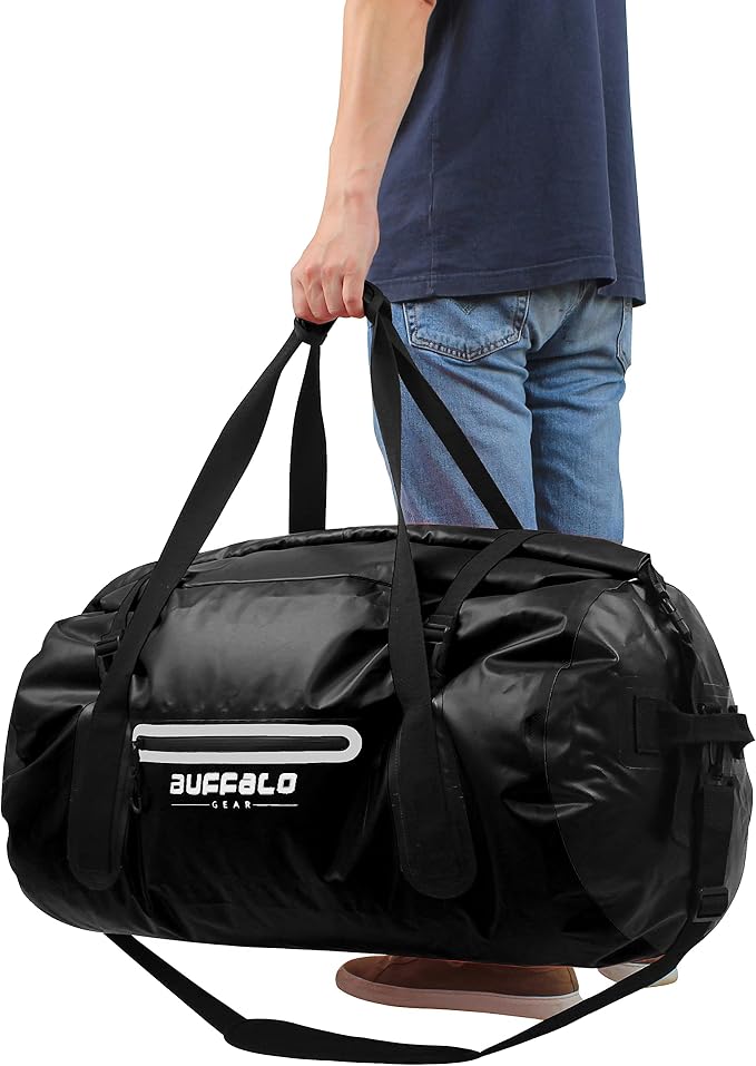 Buffalo Gear Waterproof Duffle Bag 40L 60L 80L Roll-top Dry Bag Heavy Duty Waterproof Duffel Travel Bag for Kayaking Rafting Boating Fishing Camping - Image 6