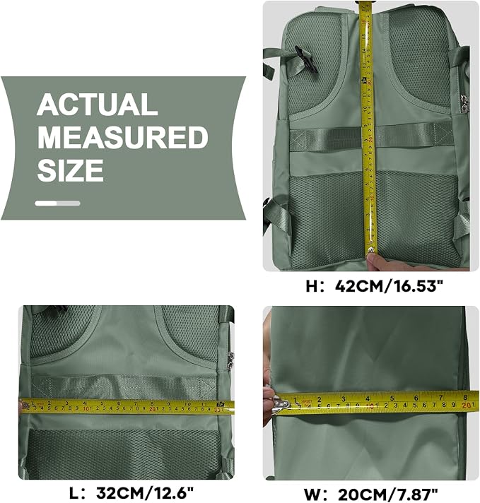 coowoz Travel Backpack For Women Men,Carry On Backpack,Hiking Backpack Waterproof Outdoor Sports Rucksack Casual Daypack Travel Essentials(Olive Green) - Image 8